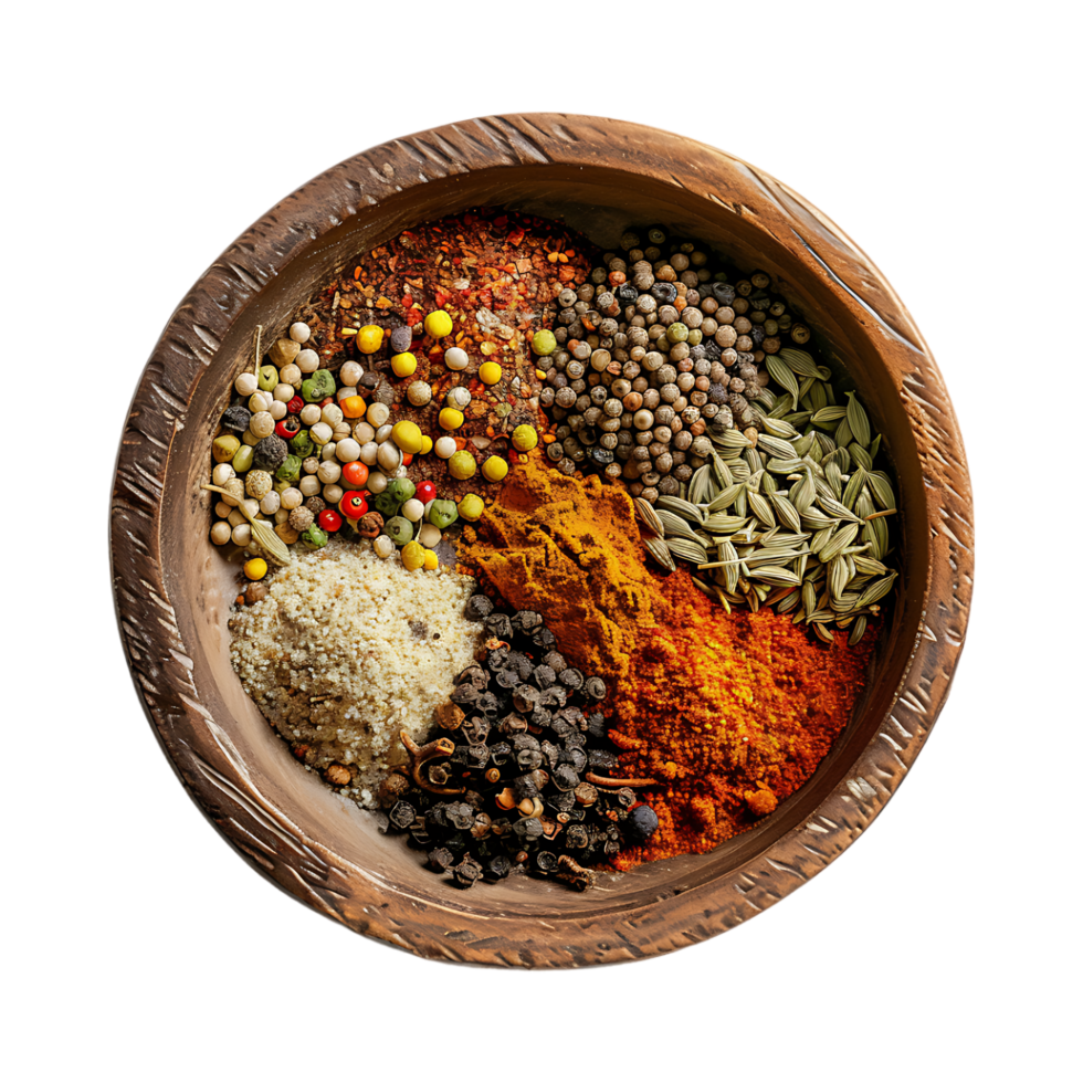 Bowl Full of Spices on Transparent Background png