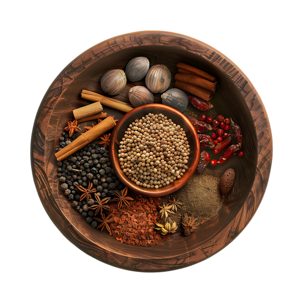 Bowl Full of Spices on Transparent Background png