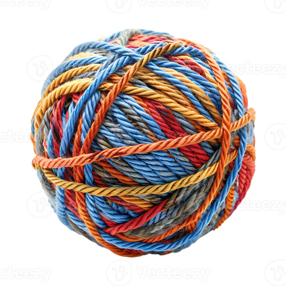 Rainbow Knitting Bowl Roll on Transparent Background png
