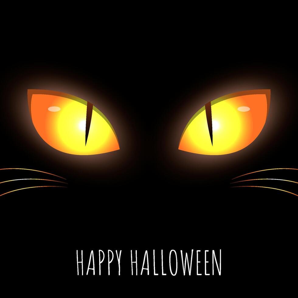 Happy Halloween banner. Festive background with glowing scary face. vector