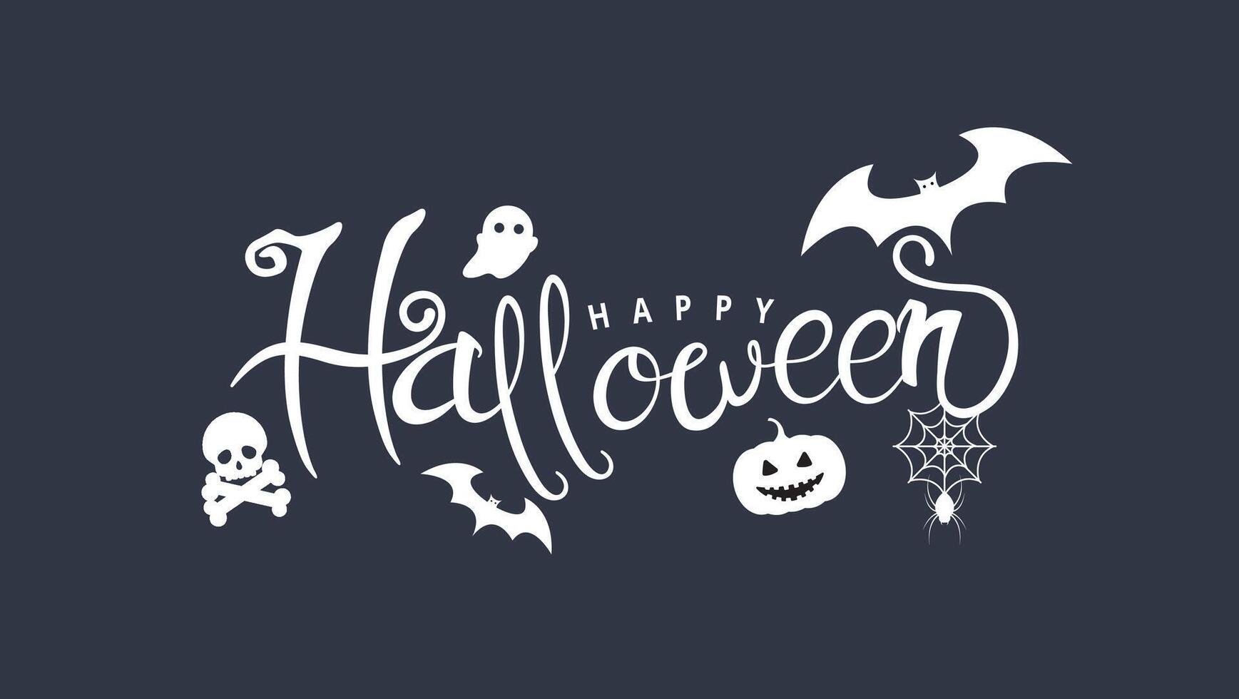 Happy Halloween Text Banner vector