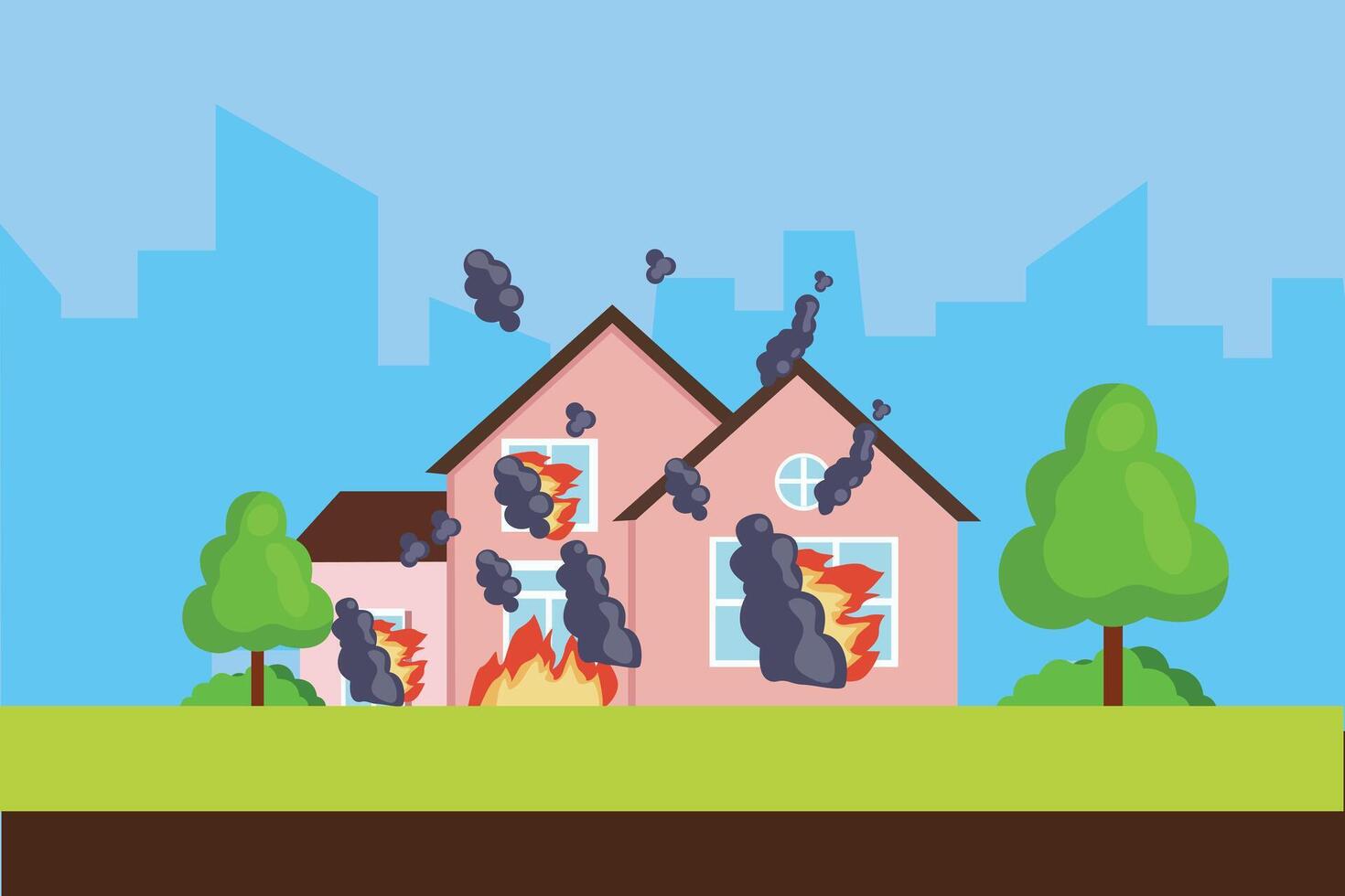 Natural disasters concept. Colored flat illustration isolated. vector