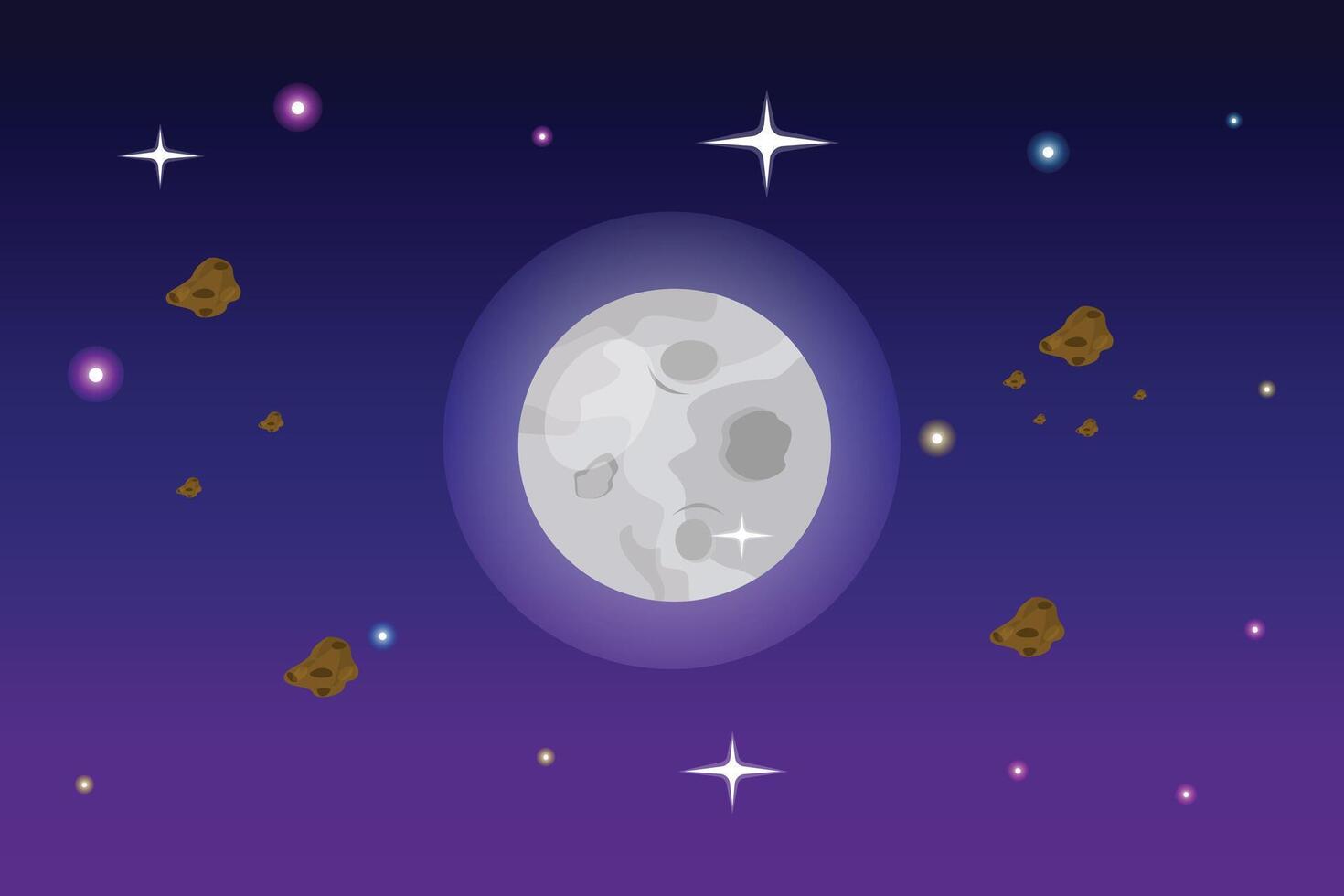 Outer space concept. Colored flat illustration isolated. vector