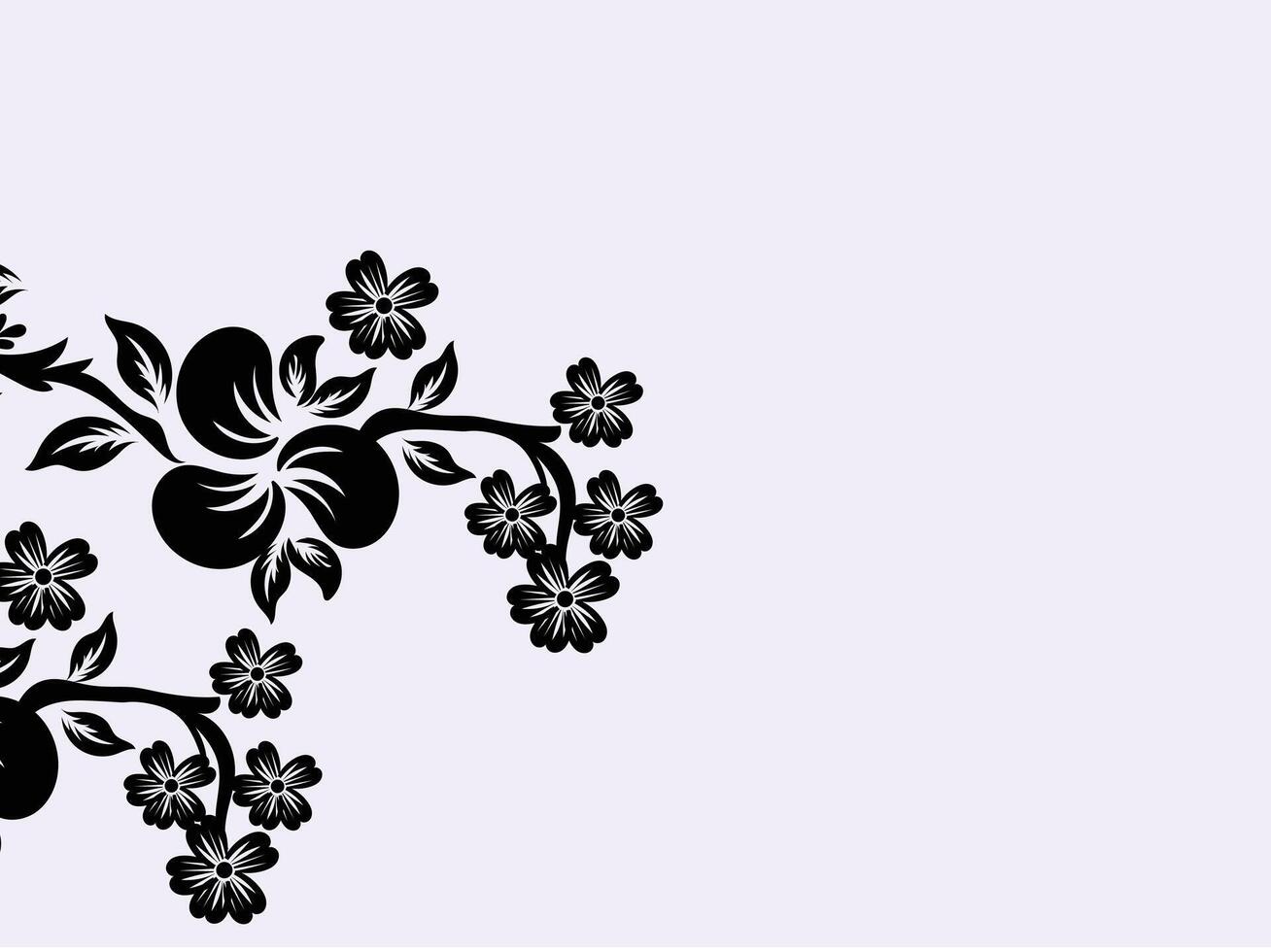 Hand drawn engraving floral background vector