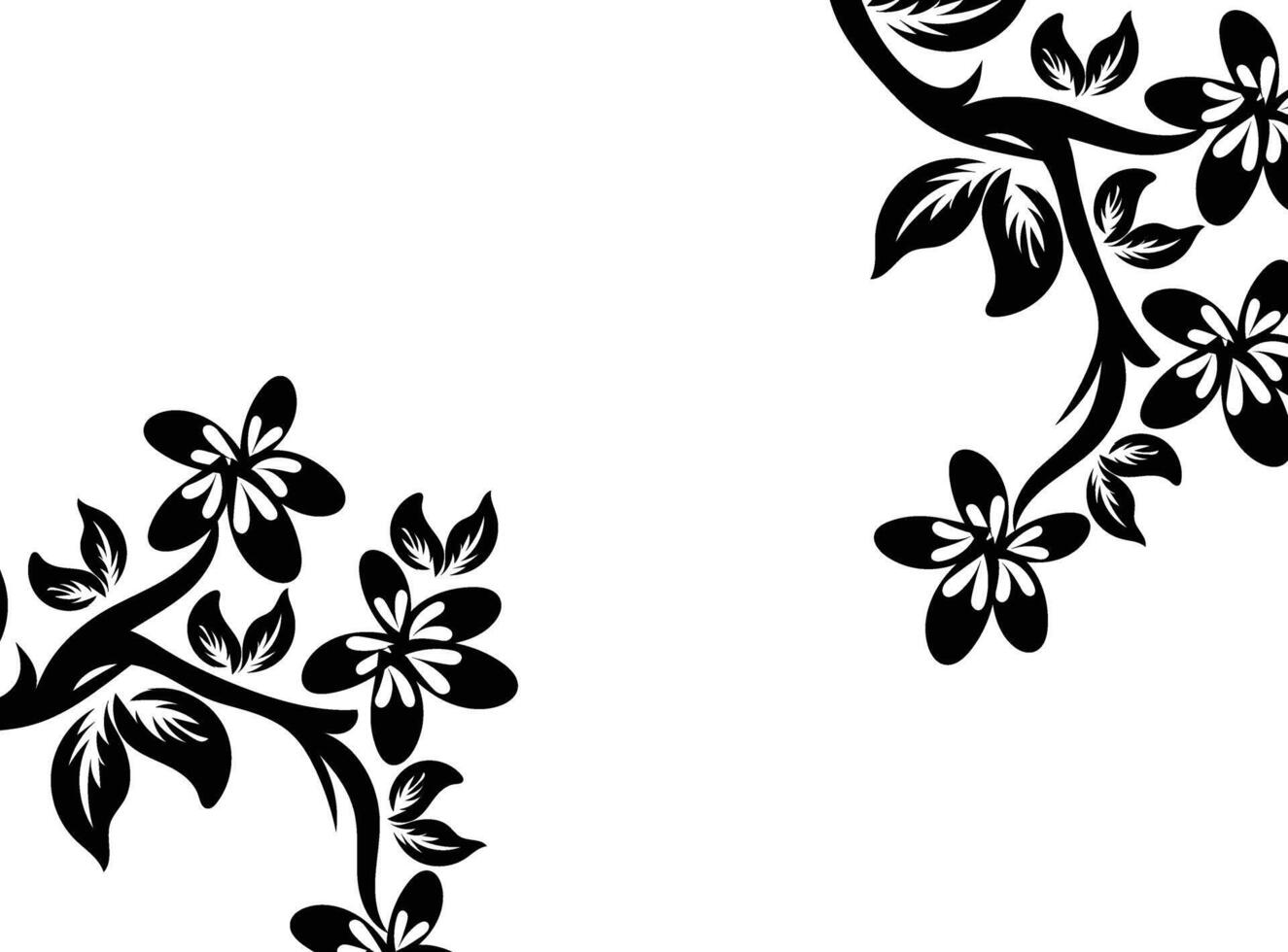 Hand drawn engraving floral background vector