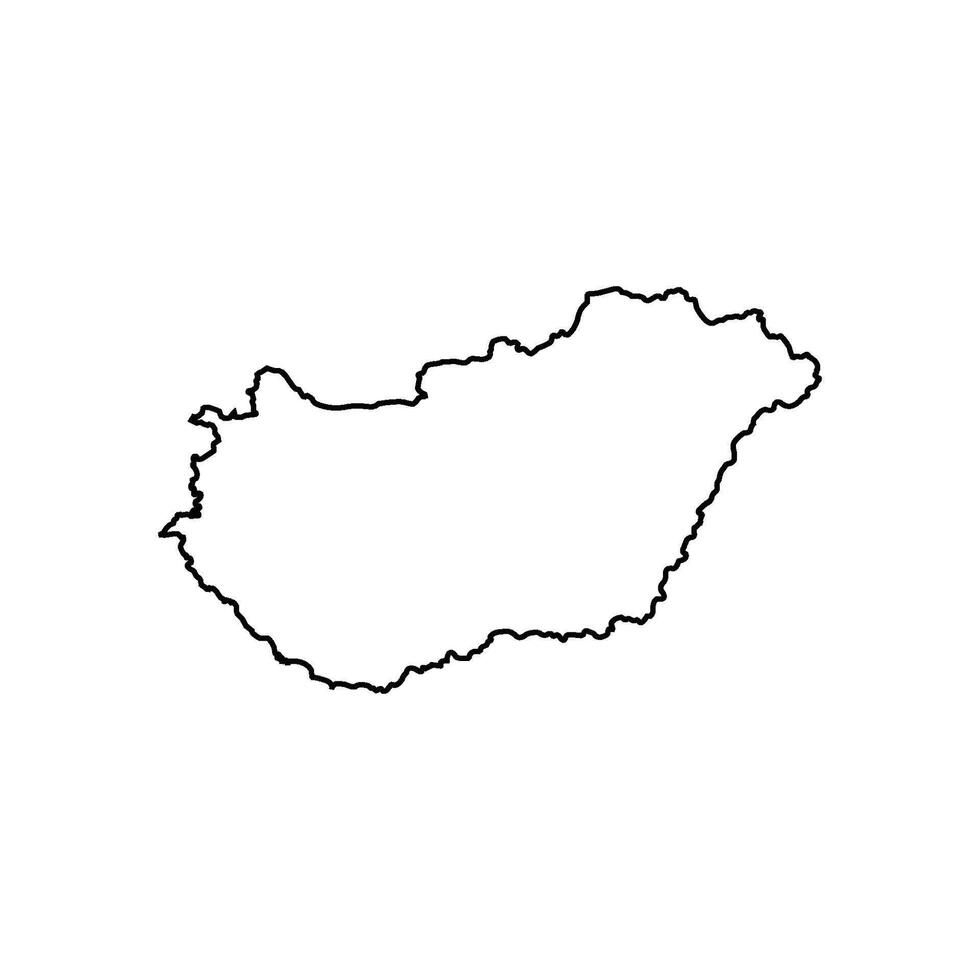Hungary map icon vector