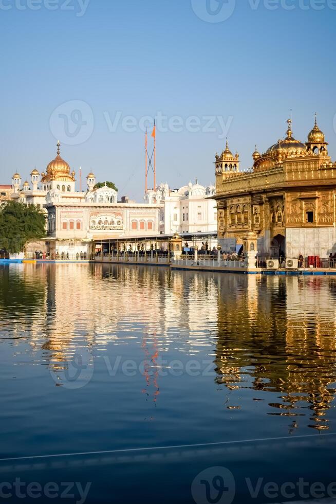 Beautiful view of Golden Temple - Harmandir Sahib in Amritsar, Punjab, India, Famous indian sikh landmark, Golden Temple, the main sanctuary of Sikhs in Amritsar, India photo