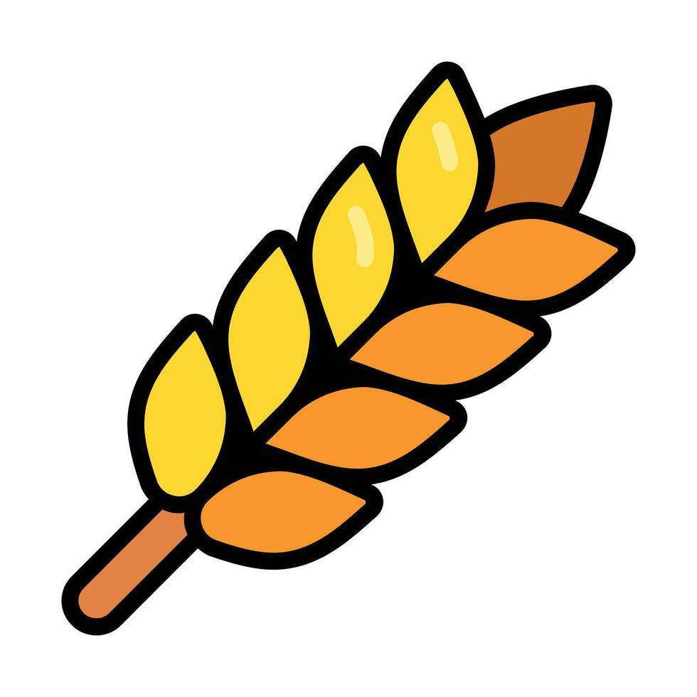 Simple Wheat colorful icon Illustration. The icon illustration can be used for websites, print templates, presentation templates, illustrations, etc vector