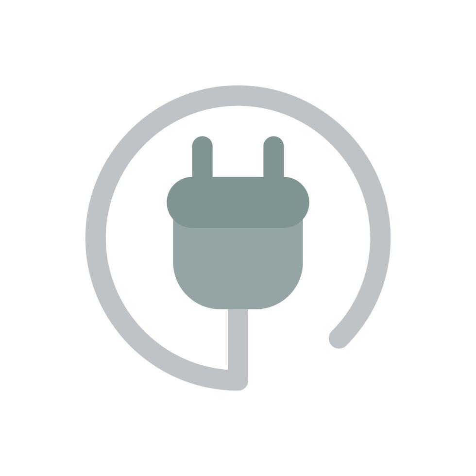 Electric power source socket icon vector