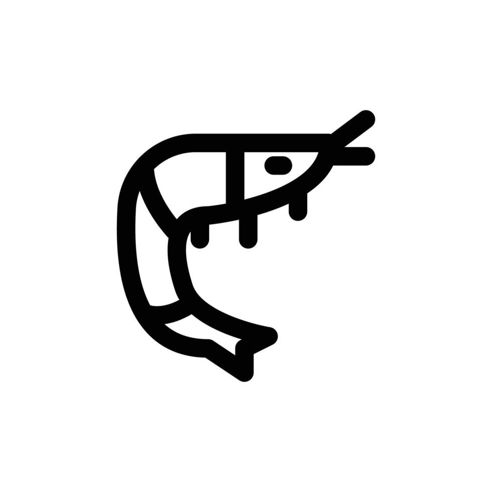 shrimp fish icon line vector