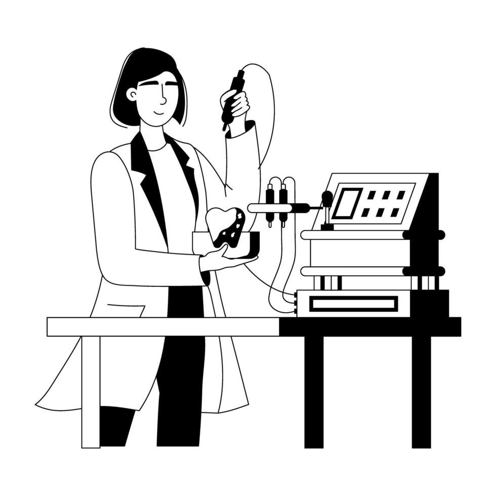 Handy Glyph illustration depicting dental scaling vector