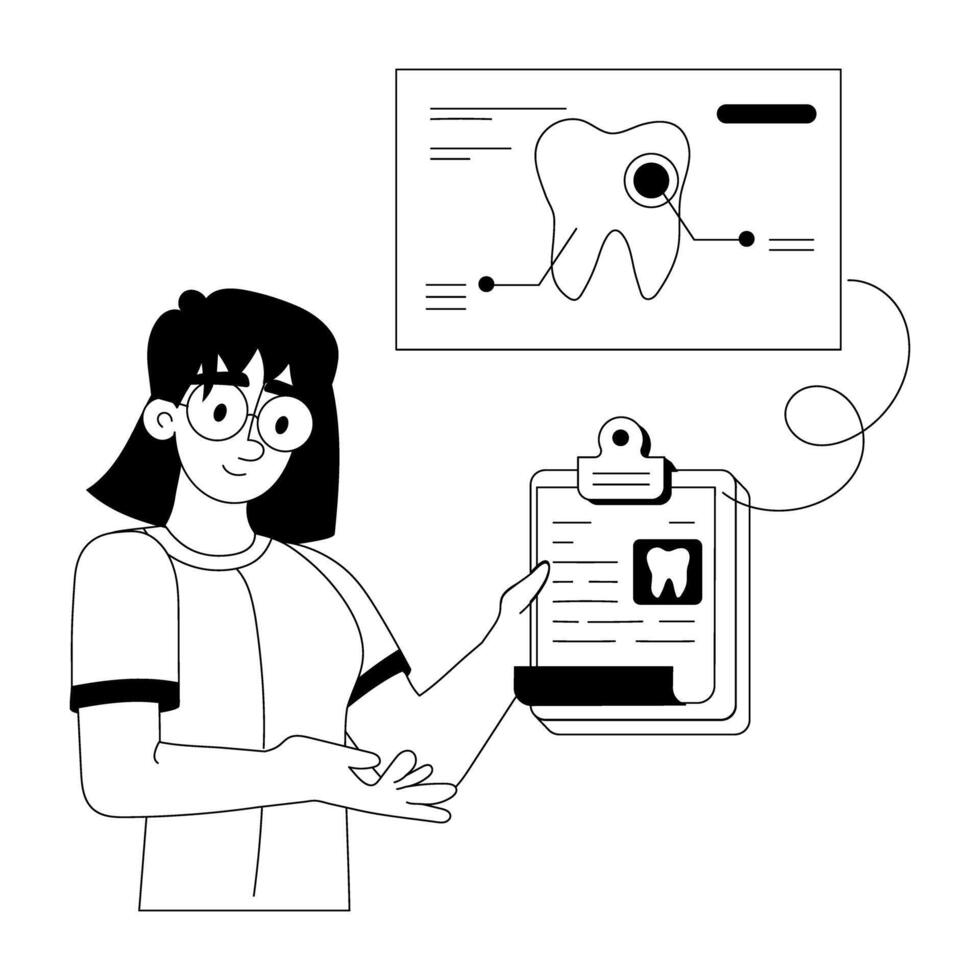 Check out this flat illustration of dental report vector