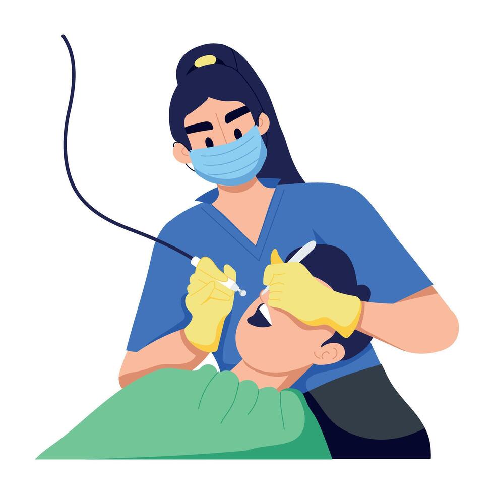 Download this flat illustration of dental prophylaxis vector