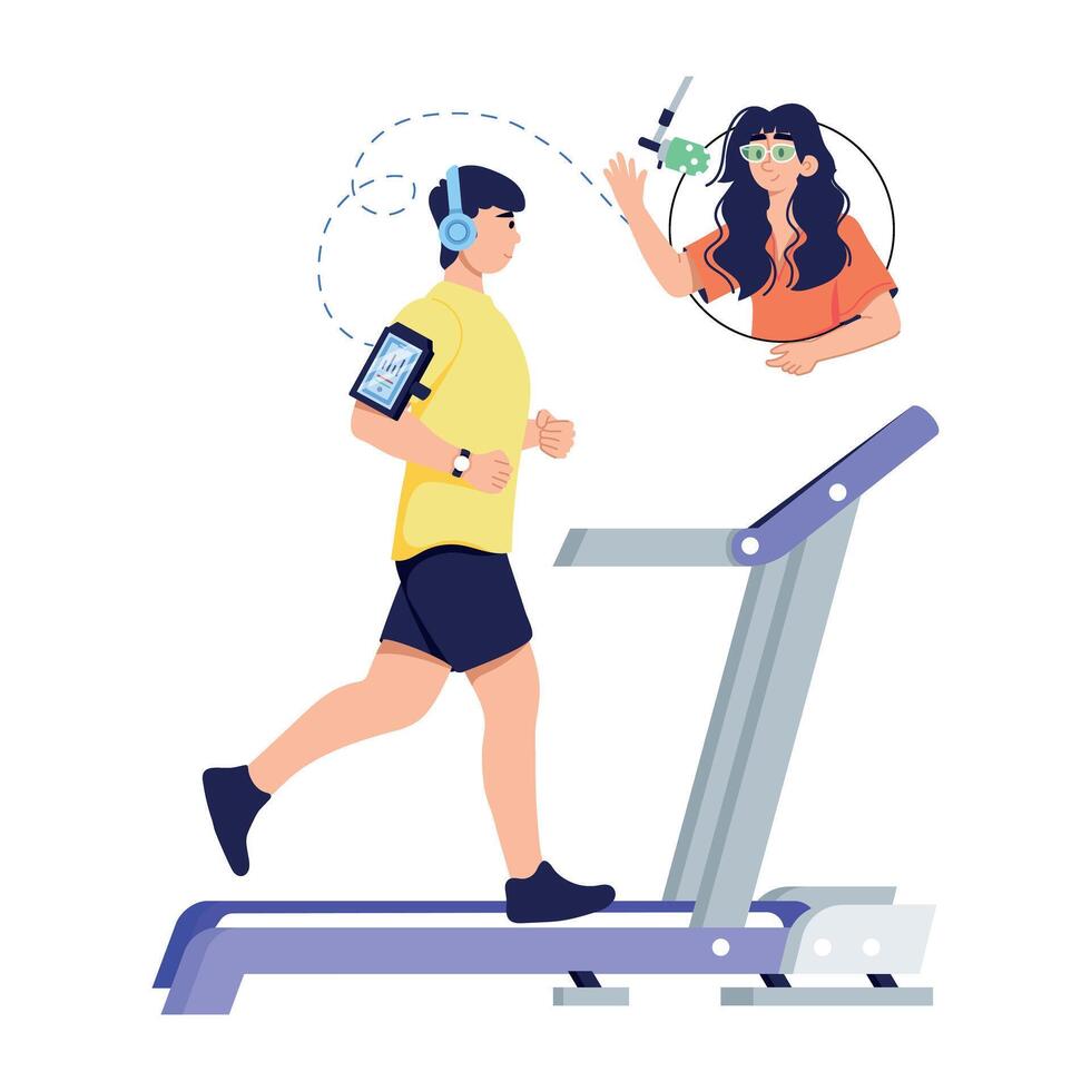 A captivating flat illustration of workout podcast vector