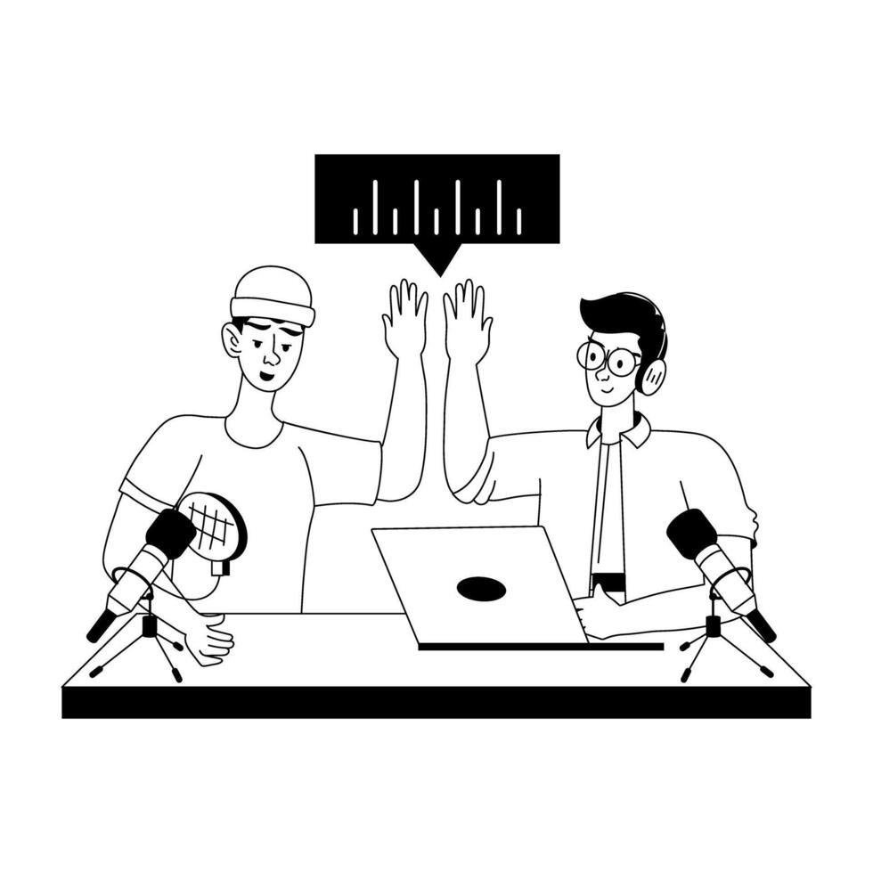 Ready to use Glyph illustration of podcast guest vector