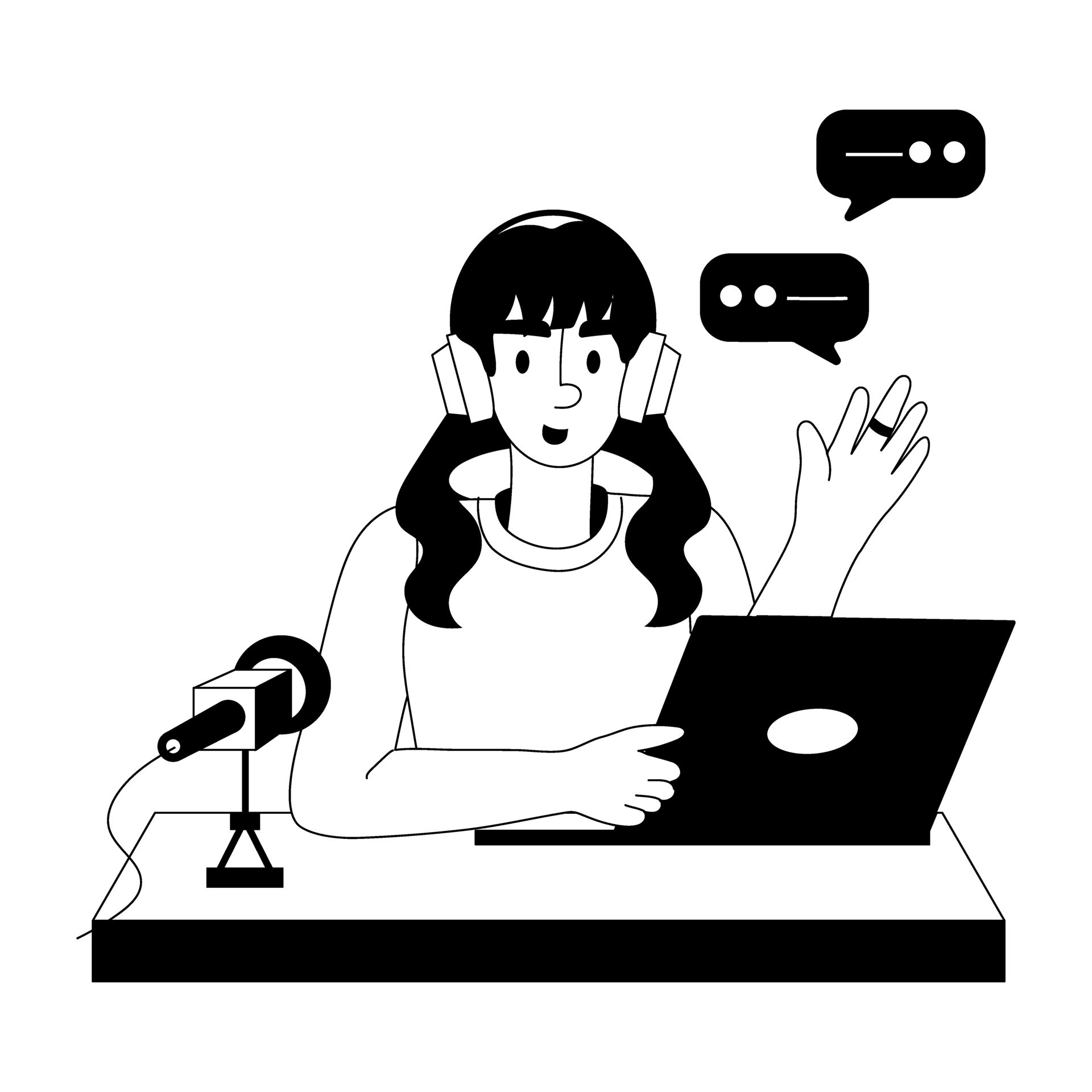 Check audio conversation glyph illustration 46555115 vector art at vecteezy
