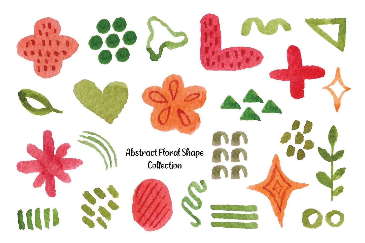 Cute Hand Painted Shape Watercolor Pattern vector