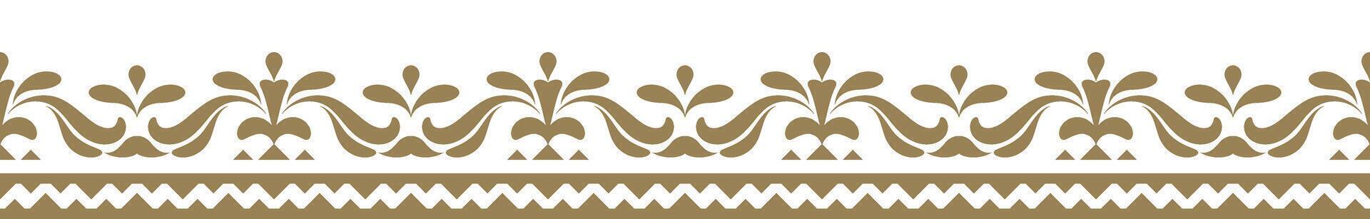 Ethnic border ornament. Geometric ethnic oriental seamless pattern. Gold stripe illustration. Native American Mexican African Indian tribal. Design border, textile, fabric, clothing, carpet. vector