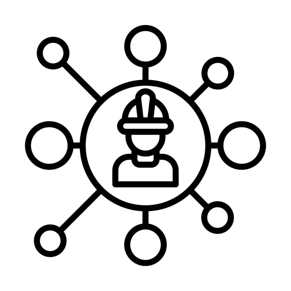 Labor Network icon line illustration vector