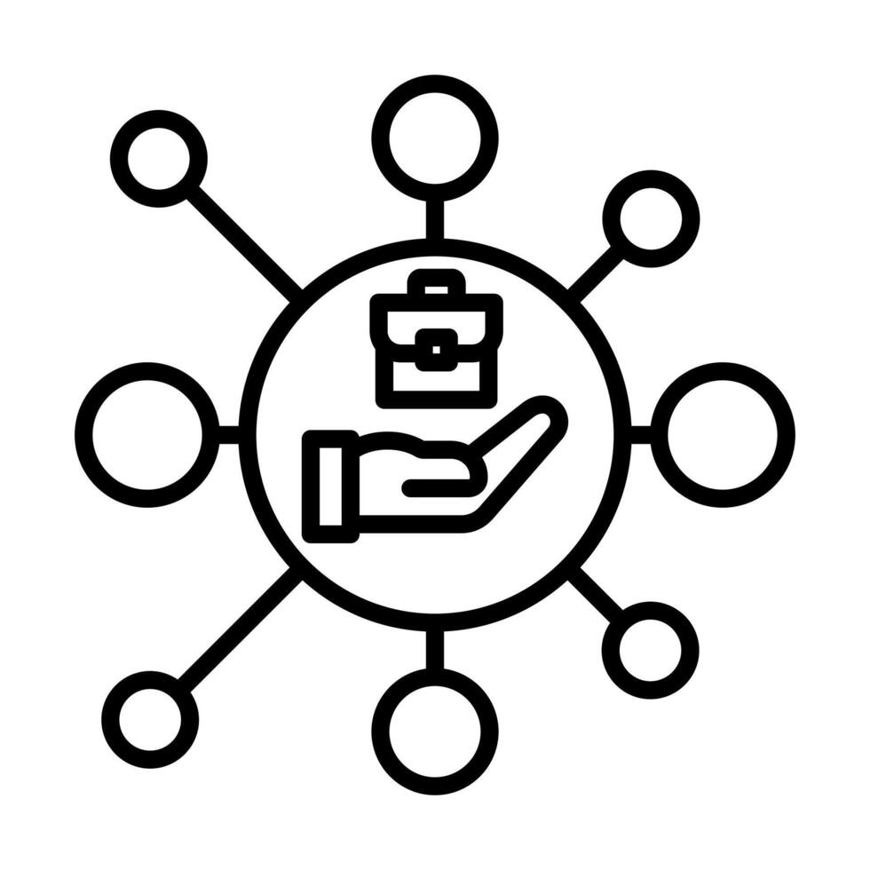 Career Network icon line illustration vector