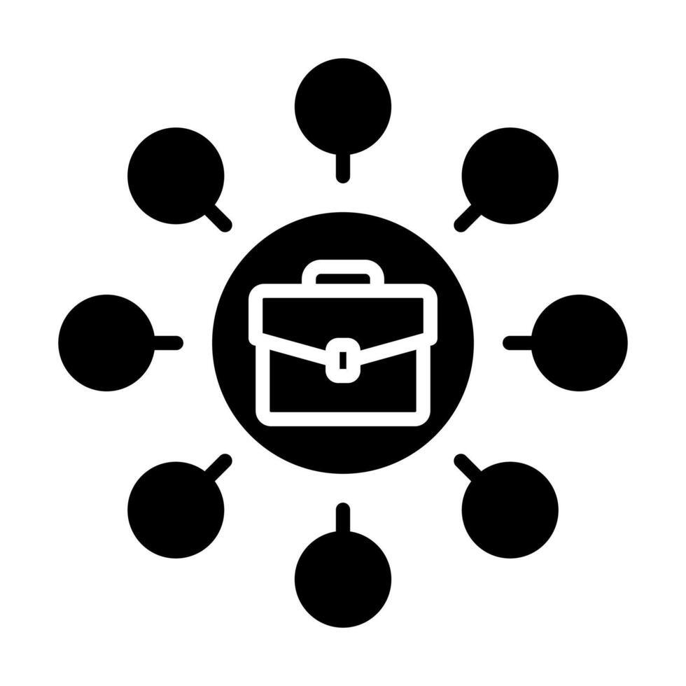 Work Hub icon line illustration vector