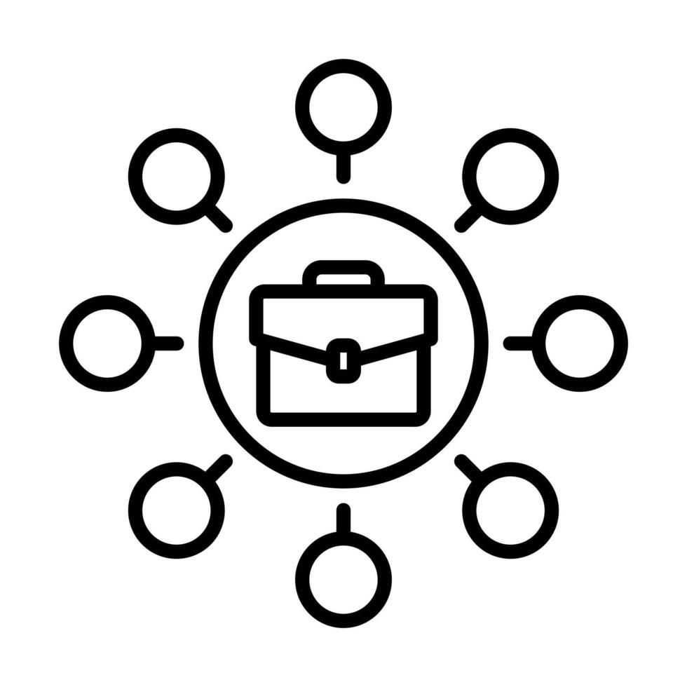 Work Hub icon line illustration vector