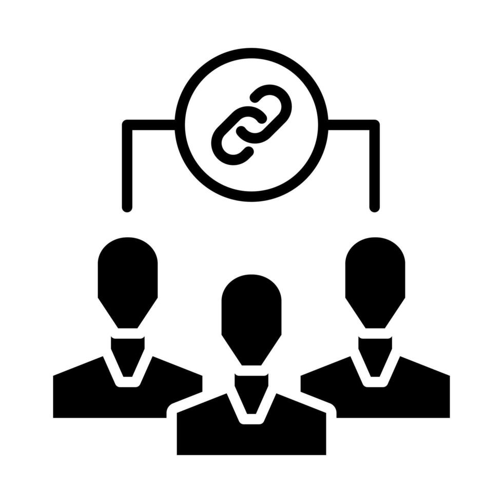 Team Link icon line illustration vector