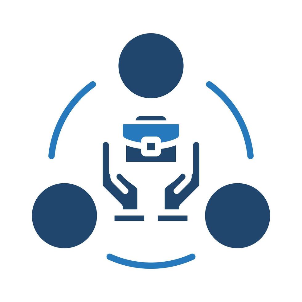Employment Connect icon line illustration vector