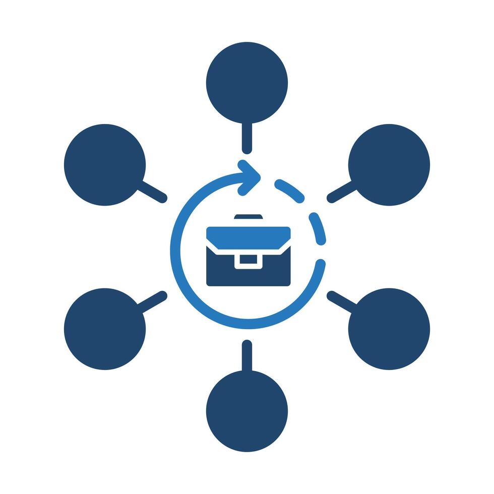 Employment Hub icon line illustration vector