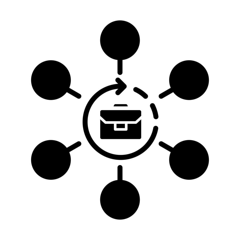Employment Hub icon line illustration vector