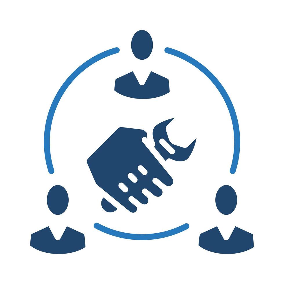 Work Network icon line illustration vector