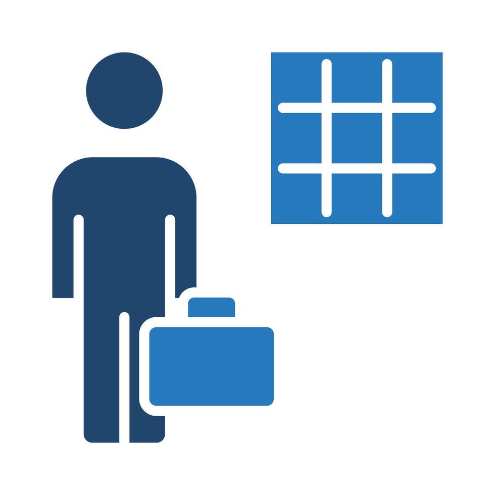 Career Grid icon line illustration vector