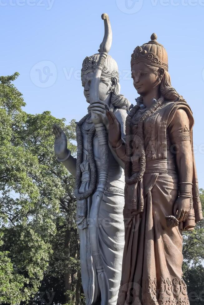 Big statue of Lord Sita Ram near Delhi International airport, Delhi, India, Lord Ram and Sita big statue touching sky at main highway Mahipalpur, Delhi photo