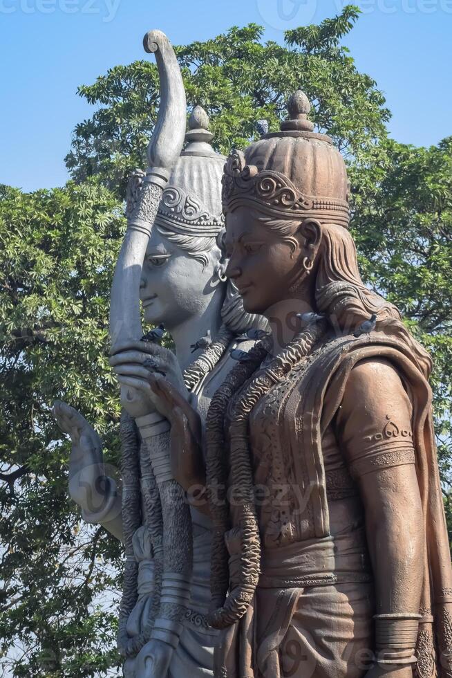 Big statue of Lord Sita Ram near Delhi International airport, Delhi, India, Lord Ram and Sita big statue touching sky at main highway Mahipalpur, Delhi photo