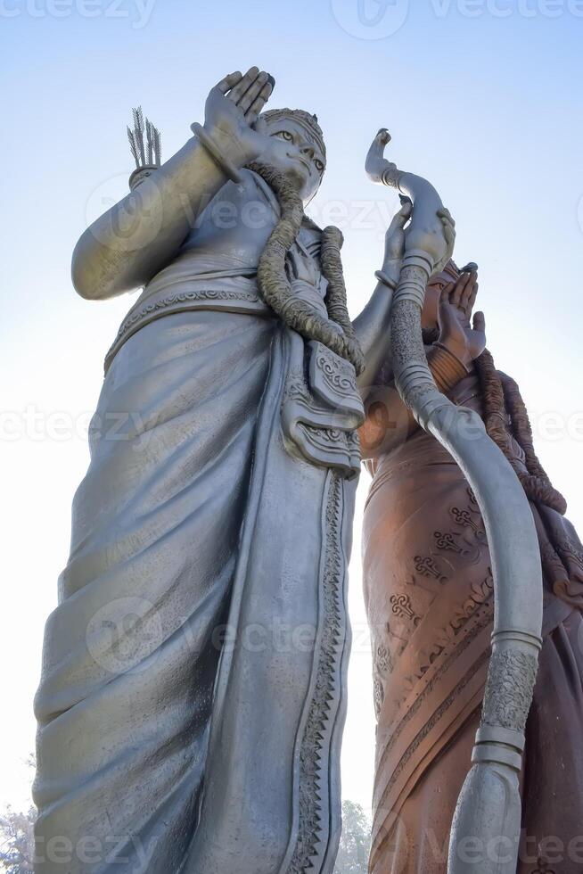 Big statue of Lord Sita Ram near Delhi International airport, Delhi, India, Lord Ram and Sita big statue touching sky at main highway Mahipalpur, Delhi photo