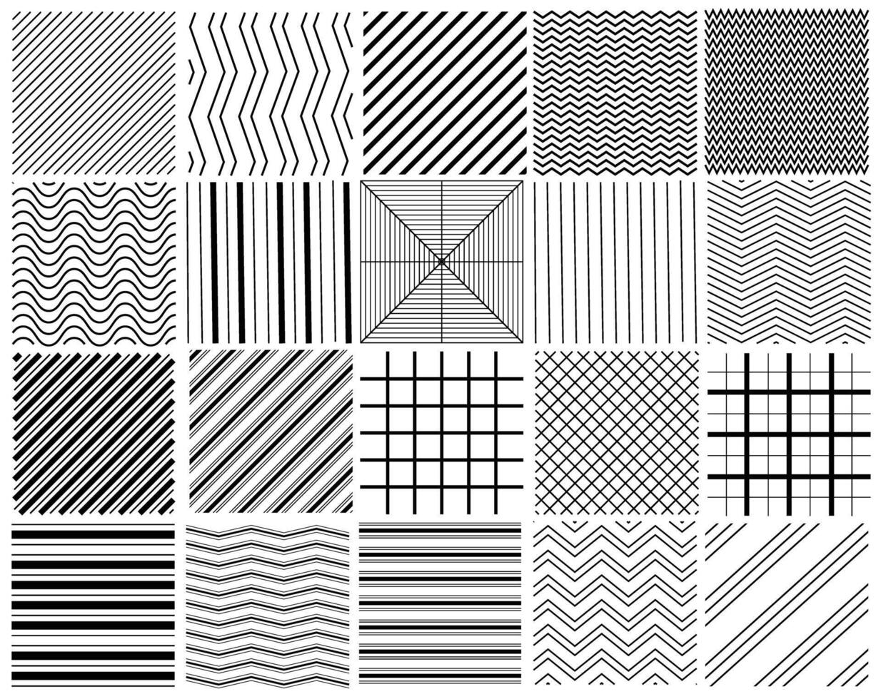 Geometric set of seamless gray and white patterns vector