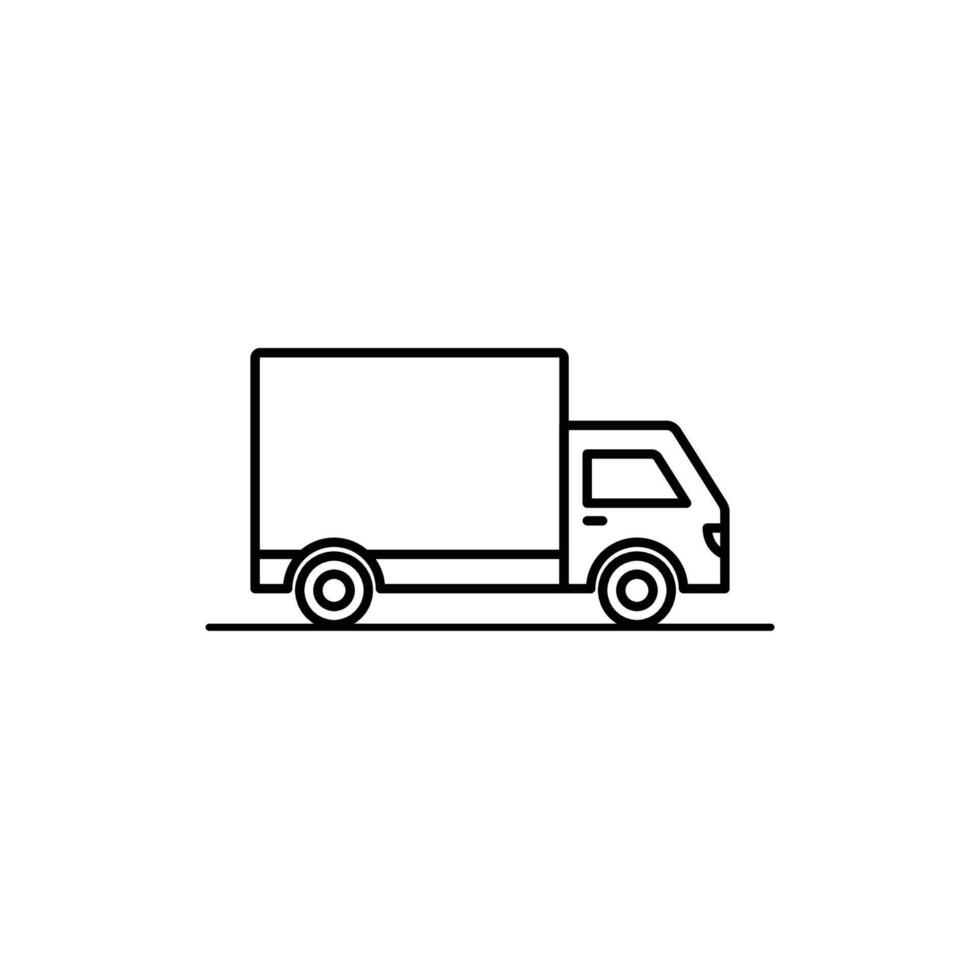 Fast shipping delivery truck outline icon vector
