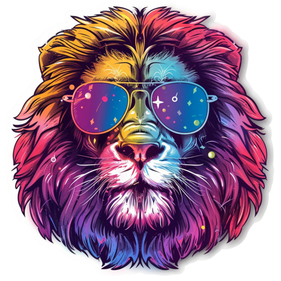 Lion Rockstar Sticker Add Personality to Your Space png