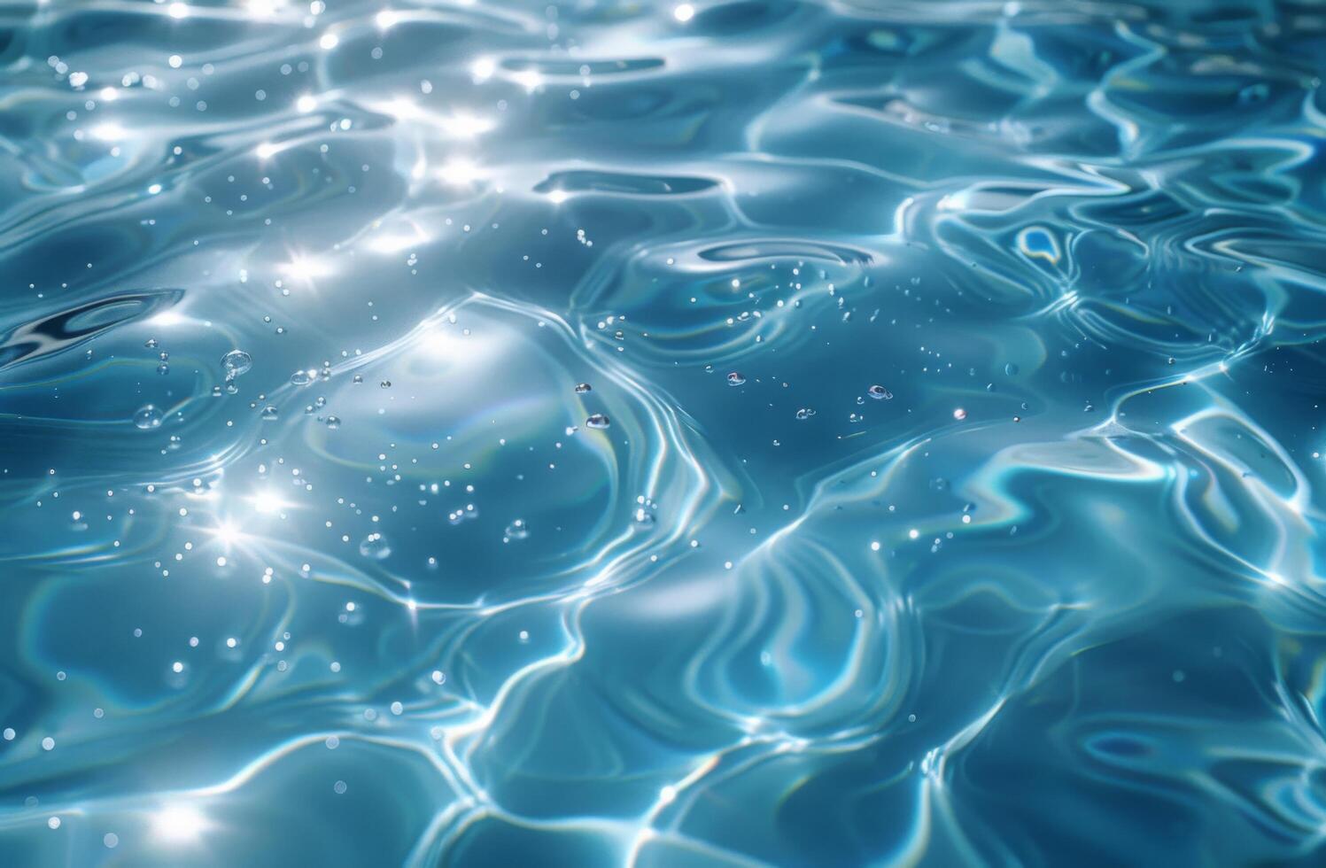 Clear blue water with gentle ripples and shimmering sunlight reflections, creating a serene effect. photo