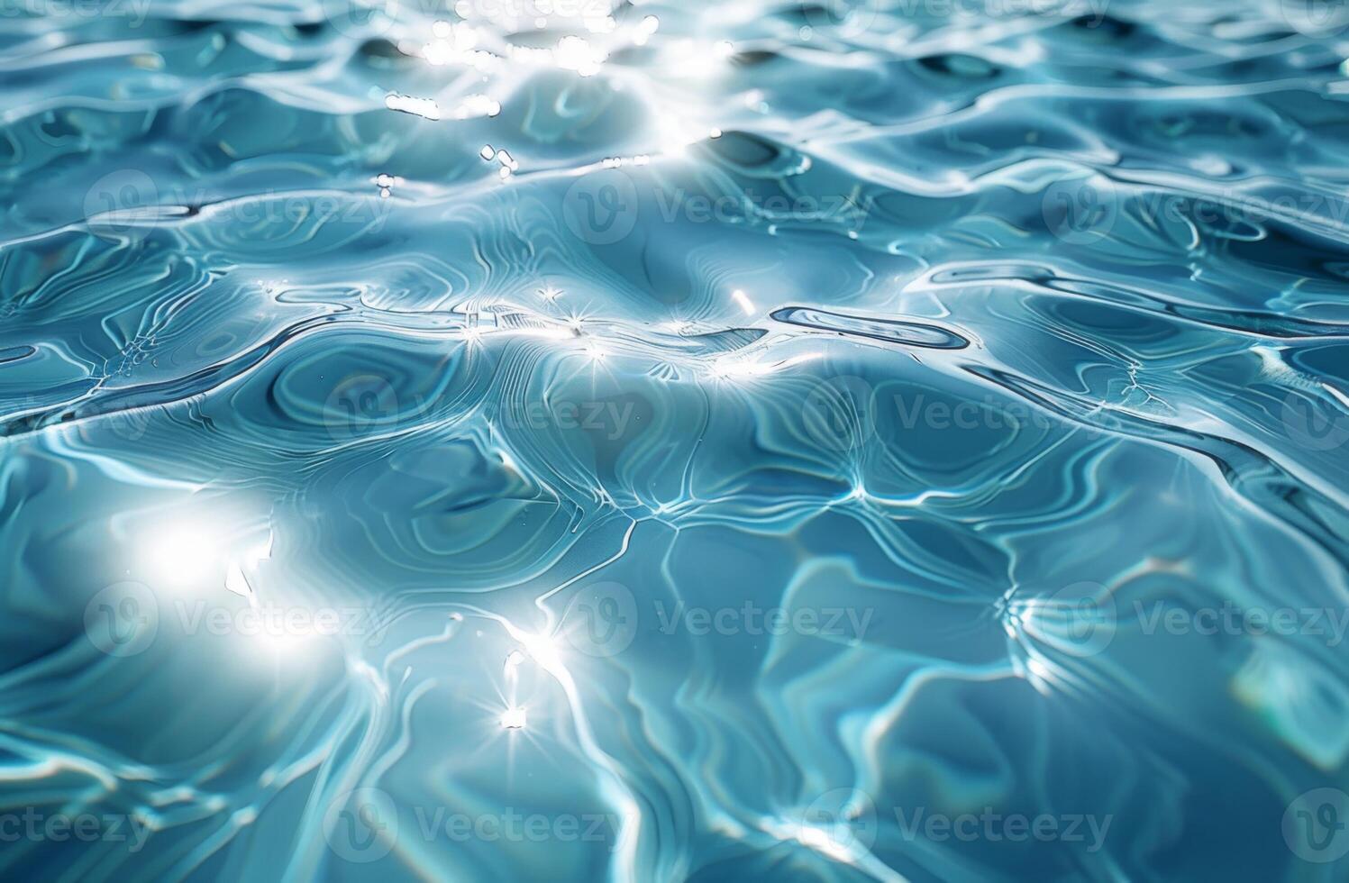 Sparkling blue water surface with gentle ripples and sunlight reflections, creating a serene scene. photo