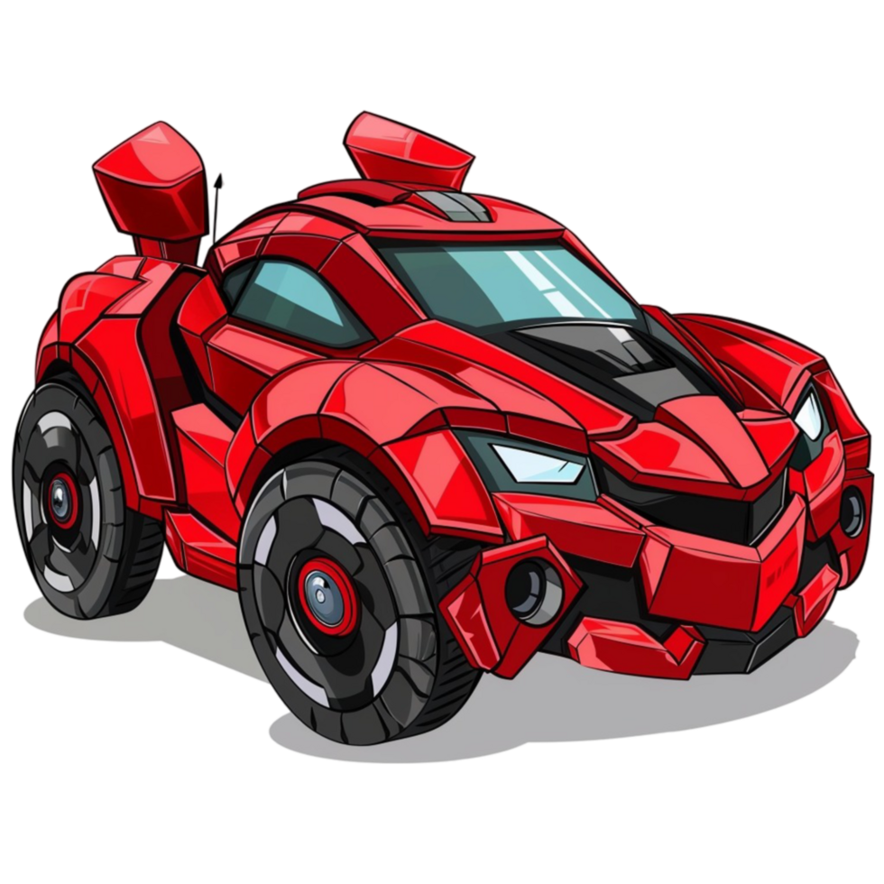 Exploring the Features of the Red Robot Transformer Car png