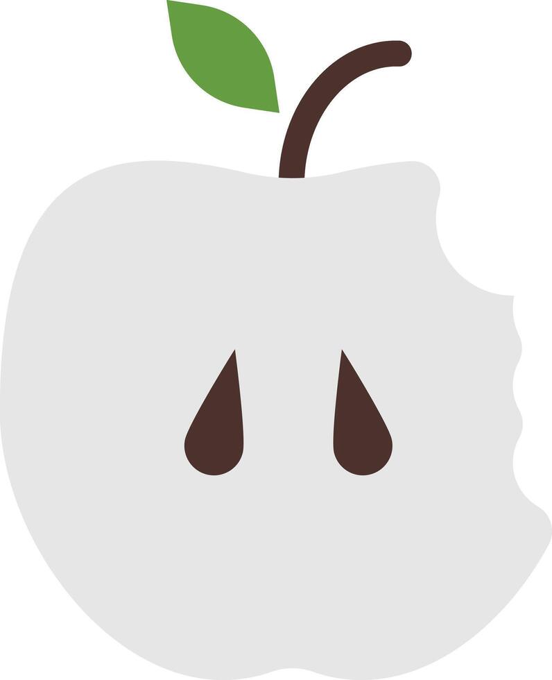 a white apple with a tear on it vector
