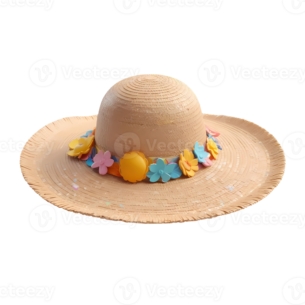 3d rendering beach sun hat png