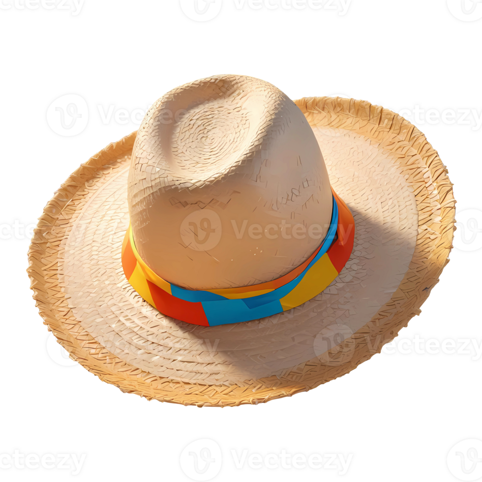 3d rendering beach sun hat png