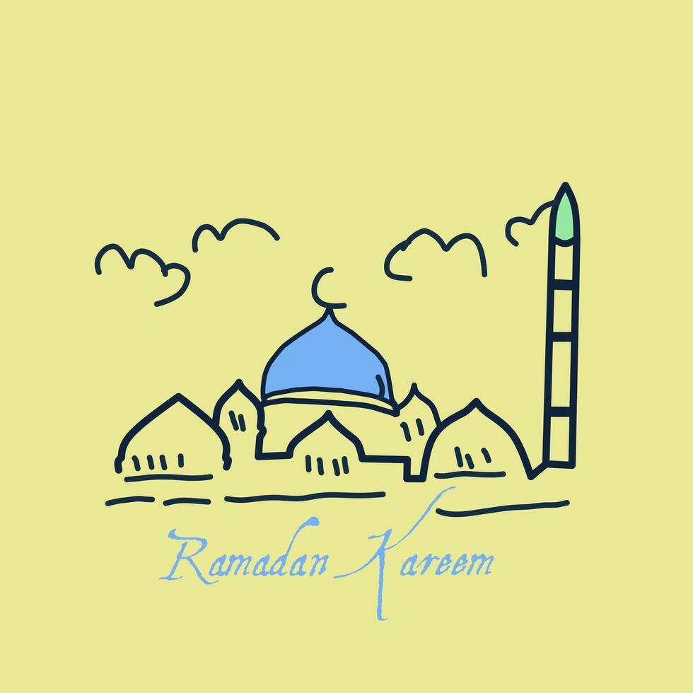 ramadan kareem islamic greeting card vector