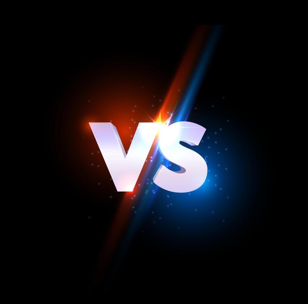Versus vs lightning sign, game sport confrontation vector