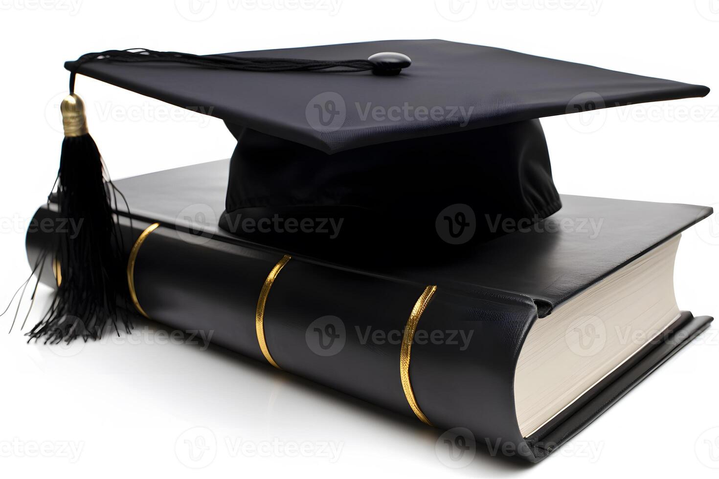 graduation hat and book for education day. Neural network photo