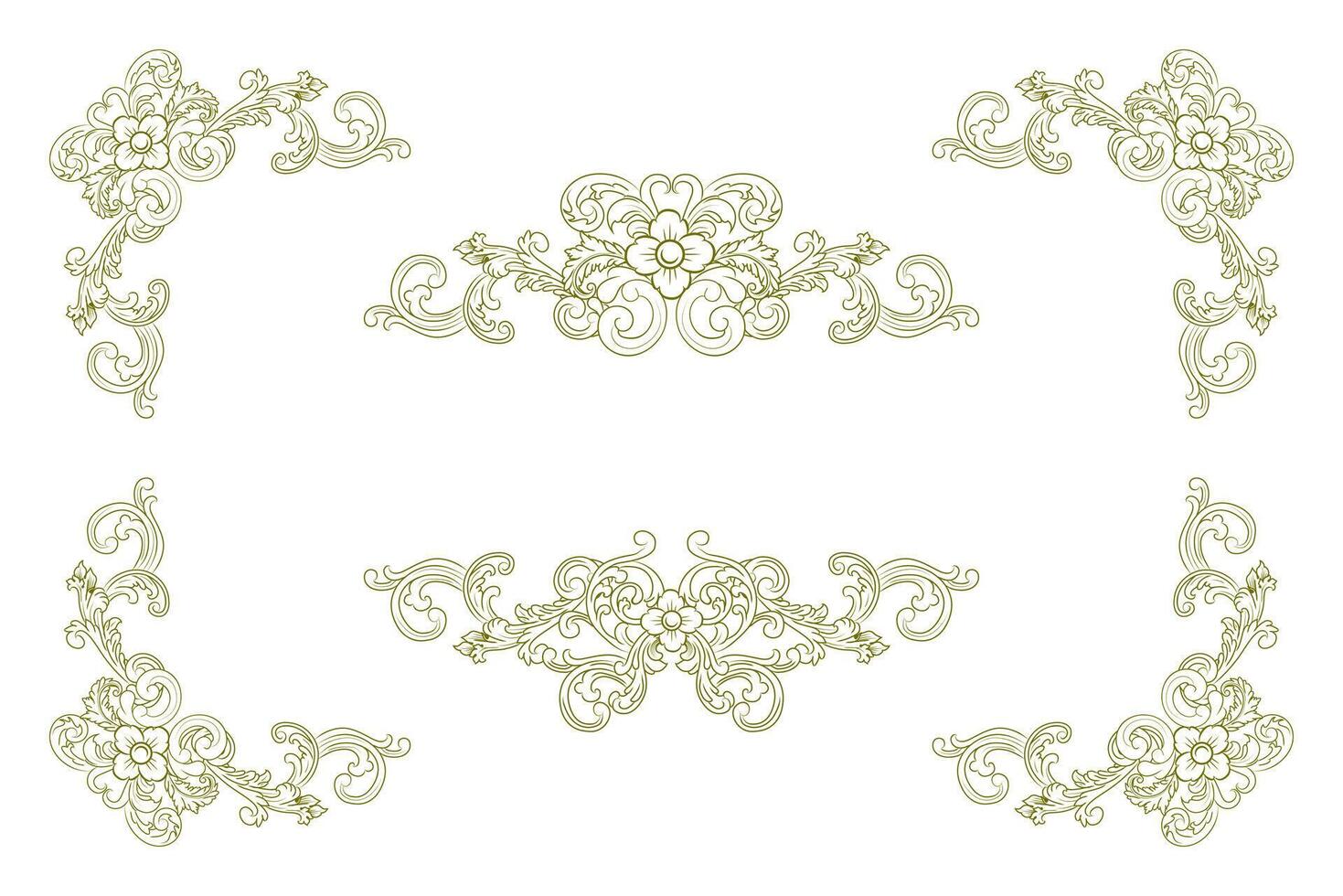 Classic Vintage Baroque Victorian Frames Separator Elements Classic Wedding Invitation vector