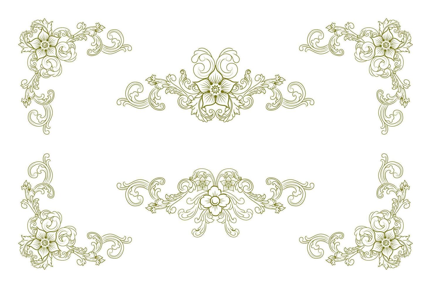 Classic Vintage Baroque Victorian Frames Separator Elements Classic Wedding Invitation vector