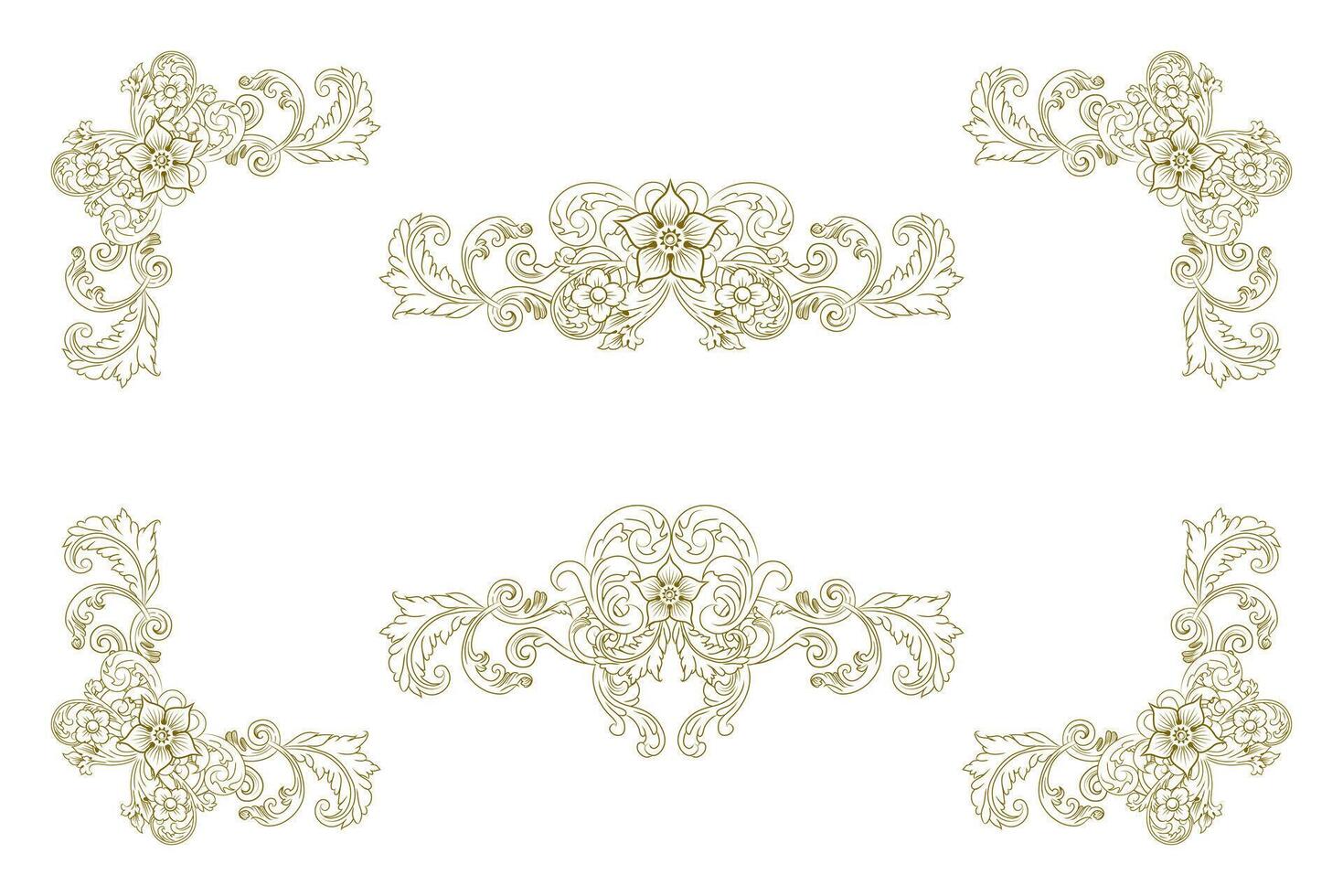 Classic Vintage Baroque Victorian Frames Separator Elements Classic Wedding Invitation vector